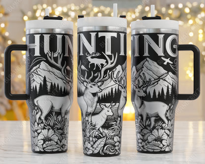 Hunting 40oz Tumbler Wrap,Deer Hunting Svg Laser Engraving, Buck Hunting Theme Svg, Dad 40oz Tumbler Laser Svg, Tumbler Wrap Designs